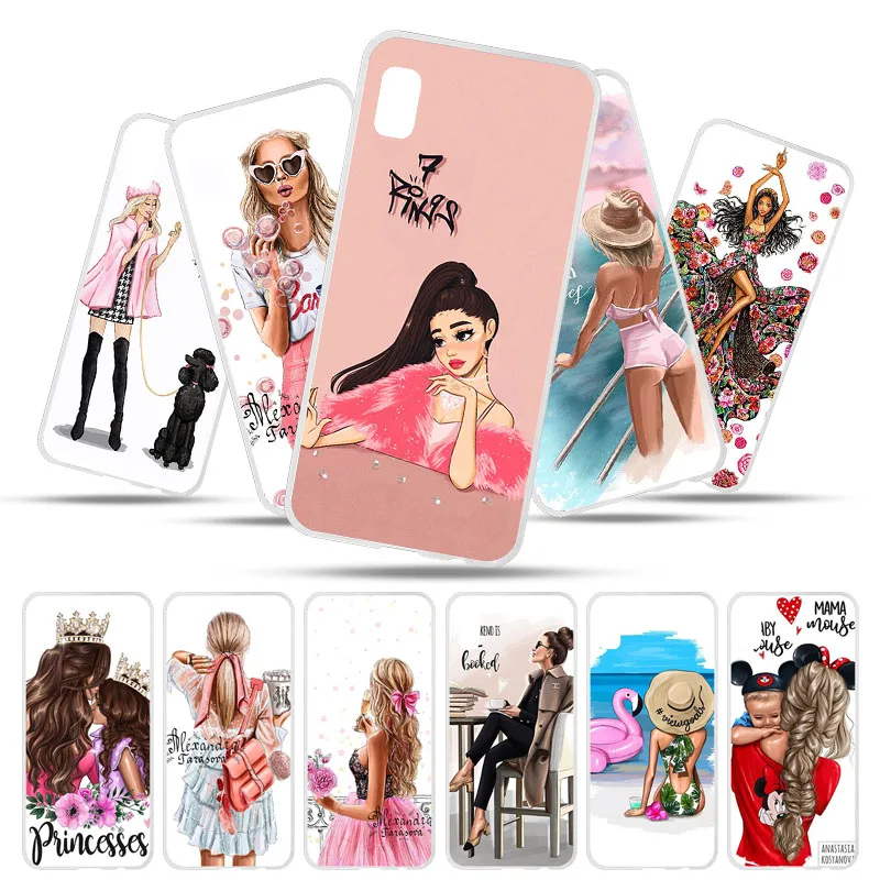 Baby Mom Girl Silicone Case For Samsung A50 A30 A20 A10e A20e A7 2018 M10 M20 M30 M40 J4 J6 Plus 2018 J1 J2 Prime Note 10 Cases