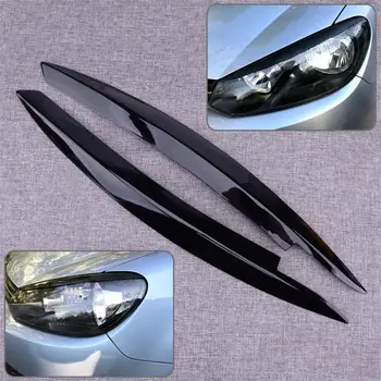 

CITALL 2Pcs Black Car Auto Front Headlight Eyelid Eyebrow Trim Cover Fit for VW Golf VI MK6 2008 2009 2010 2011 2012 2013