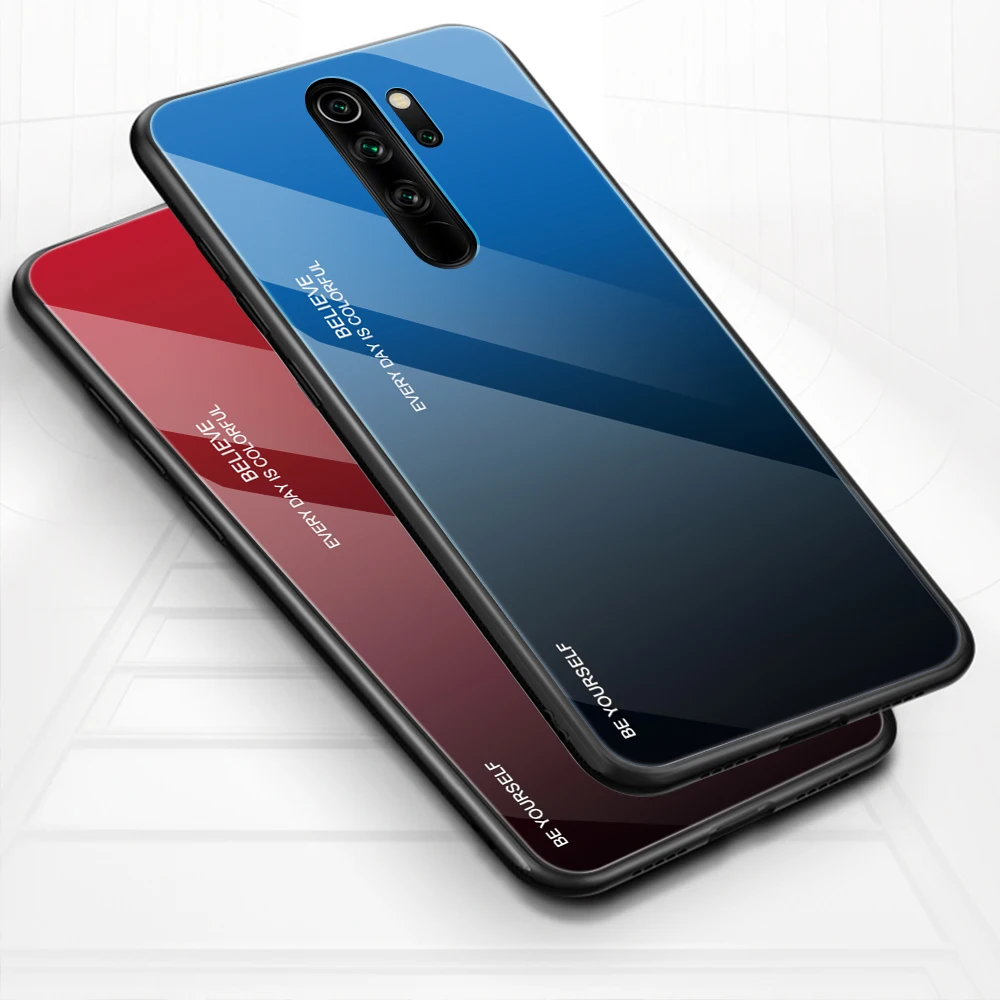 Чехол для телефона с градиентным стеклом Xiaomi Redmi Note 8 Pro чехол из закаленного