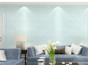 

3d Vinyl Wallpaper Gold Greek White Key Pattern Wal lstickers Modern Geometric Wallpapers for Living Room Home Decor