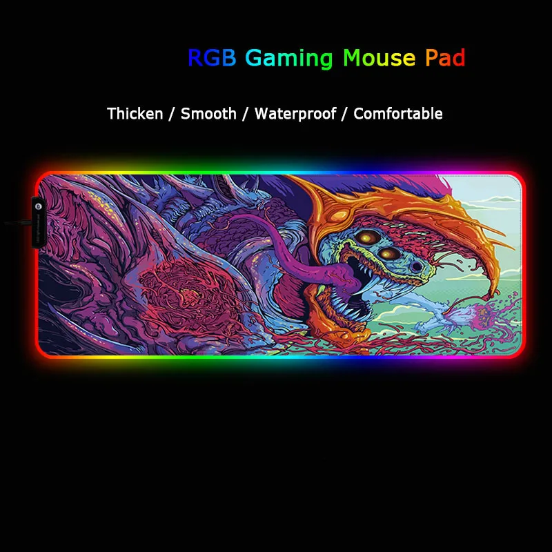 Hyper Beast XL RGB большой игровой коврик для мыши Коврик для клавиатуры светодиодный коврик для мыши с подсветкой компьютерный геймер большой коврик для мыши ПК офисный коврик для стола