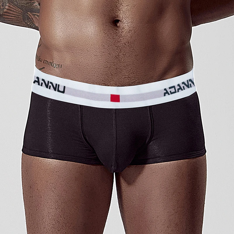 Однотонное нижнее белье Ropa interior hombre, мужские боксеры, Homme, хлопковое Мужское нижнее белье, боксеры, шорты, мужские боксеры, сексуальные боксеры, шорты AD45 - Цвет: Черный