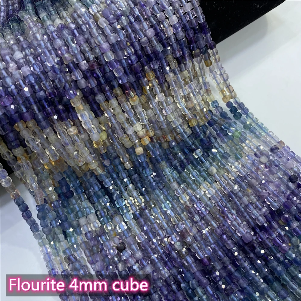 Wholesale Natural Stone Cube Faceted Beads accessories 4mm Tiny FashioneCharms Crystal DIY Gem Beads For Jewelry Making Bracelet