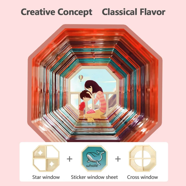 DIY Building Blocks Assembly Magnetic Sheet Track Curve Sliding Pipeline Colorful Windows Puzzle Enlightenment Toys For Children 3