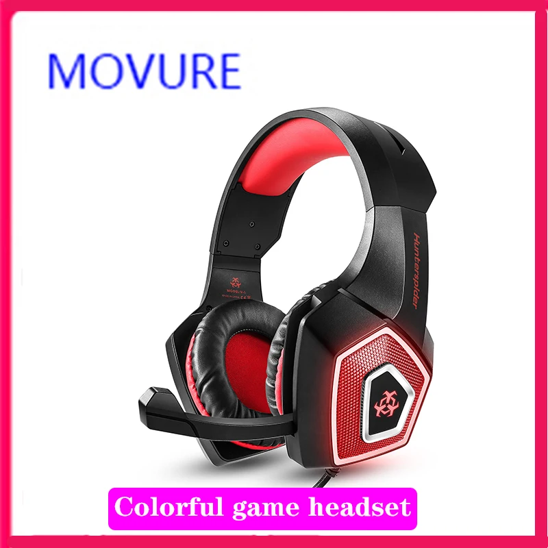 

Game headset large RGB light-emitting wired headset eat chicken electric competition bass stereo headset notebook PS4