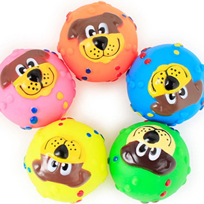 

Pet Dog Cat Cute Vinyl Pets Bite Toy Ball Squeaky Giggle Quack Sound Training Toy Chew interactive Toy Pet Product