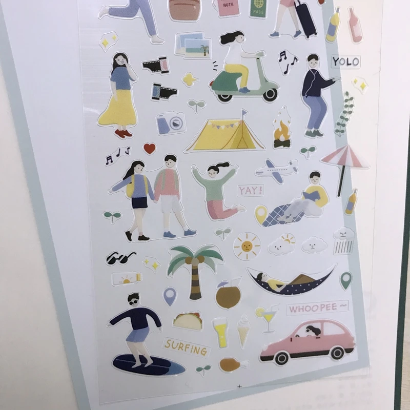 Suatelier Healing Cutting Die Stickers Cute Girl Sea Life DIY Scrapbooking Supplies Diary Home Hobby Adhesive Decoration Craft
