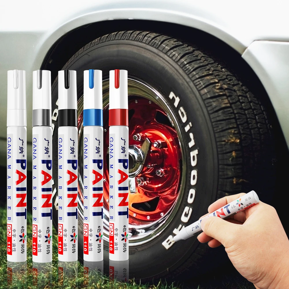 1 Pcs Car Paint Pen Auto Wheel Tire Oily Painting Mark Pen For Vw Golf Polo Skoda Octavia Peugeot 307 Ford Focus Volvo Fiat 500 Car Stickers Aliexpress