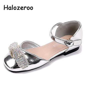 

2020 Spring Kids Bow Shoes Children Princess Sandals Baby Girls Brand Dance Flats Rhinestone Sweet Sandals Fashion Sandals New