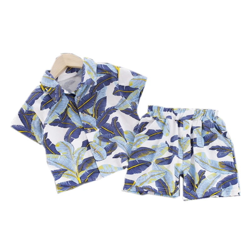

New Summer 2020 Children Clothing Baby Boy Girls Lapel Print Shirt Shorts 2Pcs/sets Kids Infant Casual Clothes Toddler Tracksuit
