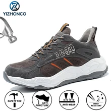 YIZHONCO – chaussures de sécurité Anti écrasement pour hommes, baskets de travail à la mode, bottes de sécurité Anti perforation, printemps