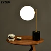 Postmodern Simple Marble Base Table Lamp Nordic Living Room Home Deco Glass Ball Desk Lamp Bedroom Bedside Lamp Simple Tafellamp 4