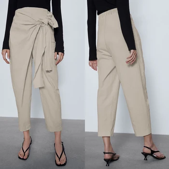 

Women Fashion Pants 2020 Celmia Vintage High Waist Long Pants Solid Casual Asymmetrical Trousers Plus Size 5XL Pantalon Femme