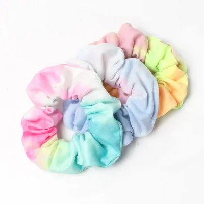 best headbands for women 3pcs Tie Dyed Scrunchie Pack Hair Accessories For Women Girls Headbands Elastic Rubber  Hair Tie Hair Rope Ring Ponytail Hold long hair clips Hair Accessories