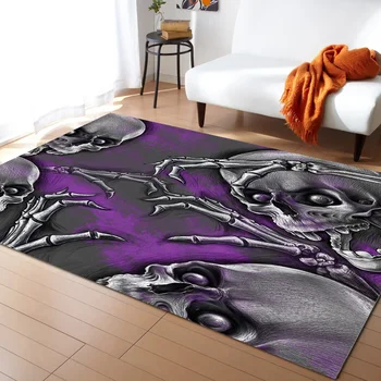 

Purple Skull Carpet Bedroom Room Bedside Blanket Rug for Living Room Cloakroom Carpet Bedroom Decor