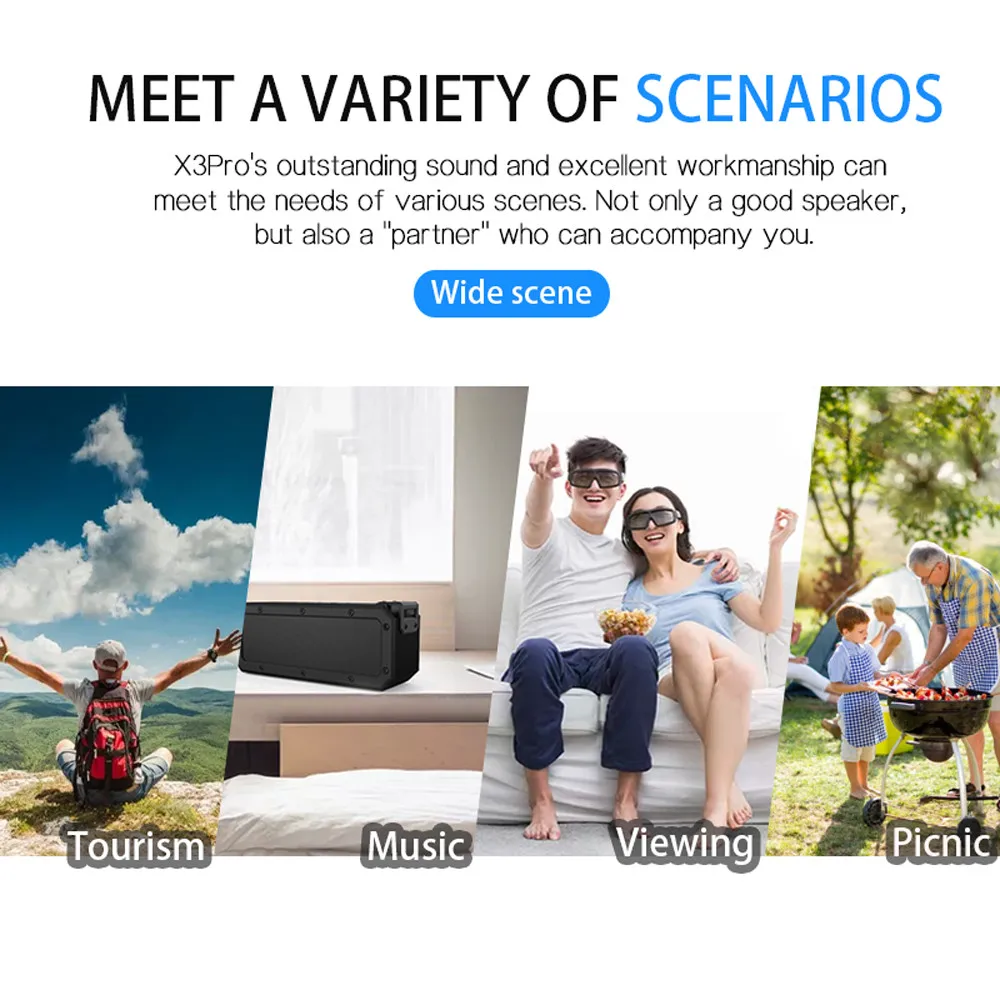 Водонепроницаемый NFC динамик TWS Bluetooth 4,2 40 Вт HiFi динамик Поддержка TF карты воспроизведения музыки тип-c Быстрая зарядка с микрофоном