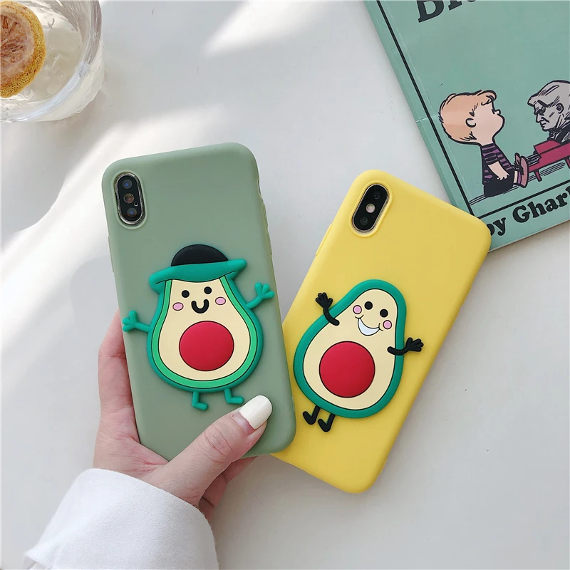 Cute 3D Avocado Case For Samsung Galaxy J2 J3 J5 J7 2017 J4 J6 A5 A6 A8 Plus A7 A9 2018 A8s Silicone Cover Matte Cases