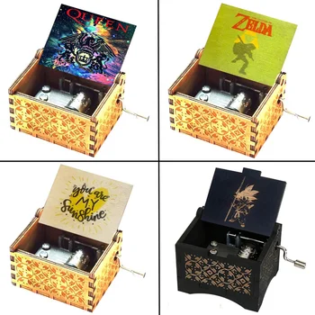

Hot Wooden Hand Crank Queen Music Box Bohemian Rhapsody Theme Game Of Throne Digimon Beauty Beast Christmas Gift