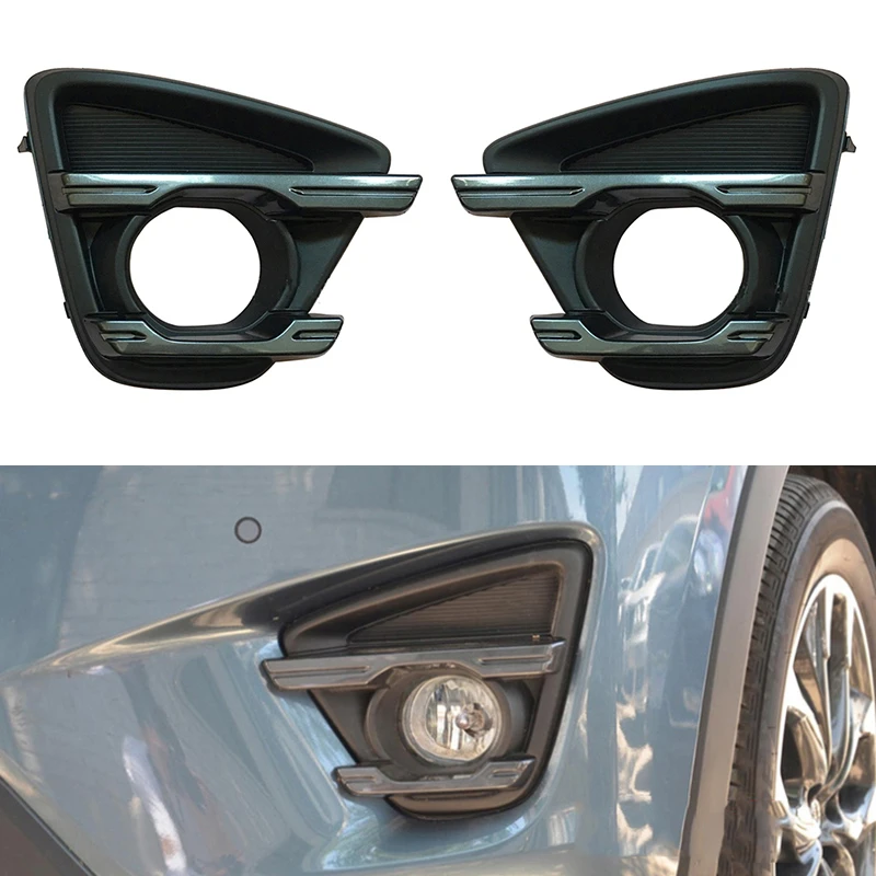 

Auto Front Left Right Bumper Fog Light Lamp Chrome Grill for Mazda CX-5 CX5 2015 2016