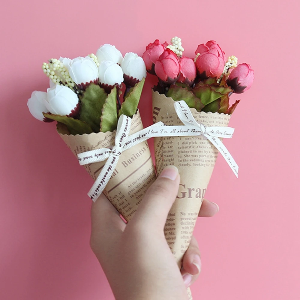 1 Bouquet Mini Artificial Plants Wedding Flower Photo Props Branch Birthday Present Home Decoration Fake Flowers | Дом и сад