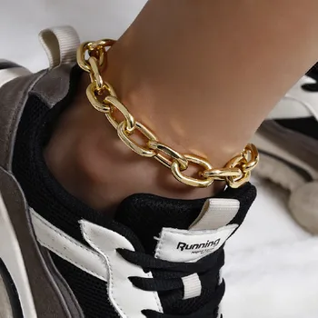 

Punk Chunky Chain Anklet Cuban Link Chain Anklets for Women Sexy Thick Anklet Bracelet Leg Chain Beach Foot Jewelry