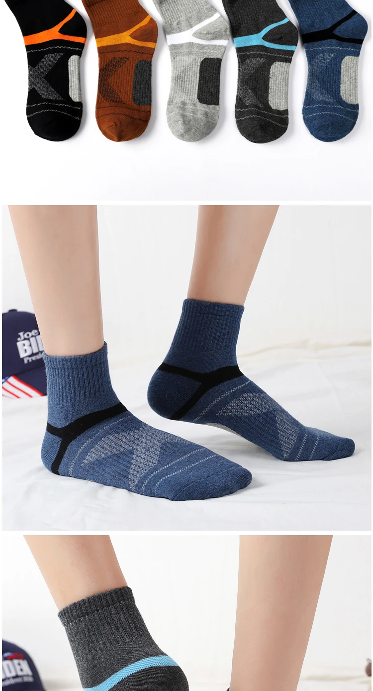 High Quality 5 Pairs Lot Men's Cotton Socks Black Sports Socks Casual Run Summer Socks Men Breathable Male Sock Sokken Size38-43