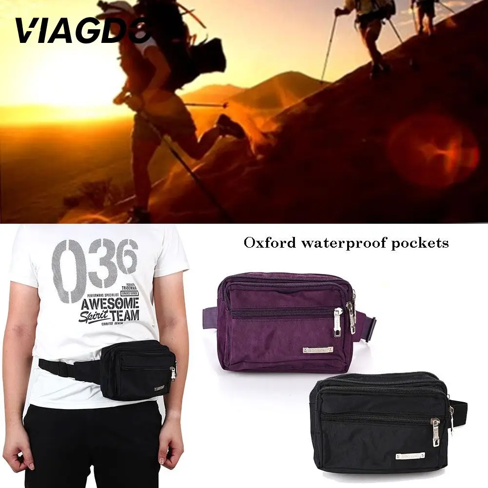 

Running Bag Waist Pouch Camping Satchel Mobile Phone on Foot Tourism Oxford Cloth 2 Colors Fashion High-Capacity Run Adjustable