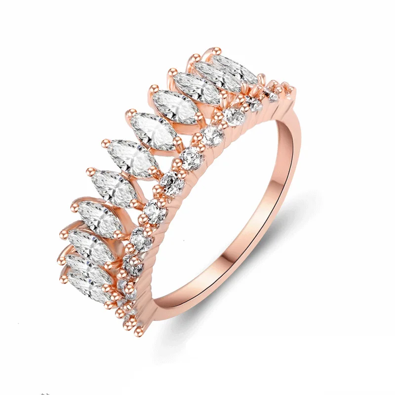 

Fashion Rose Gold Marquise Zircon Rings for Bride Rings Wedding Engagement Ring Silver Colors CZ Ring Jewelry for Women