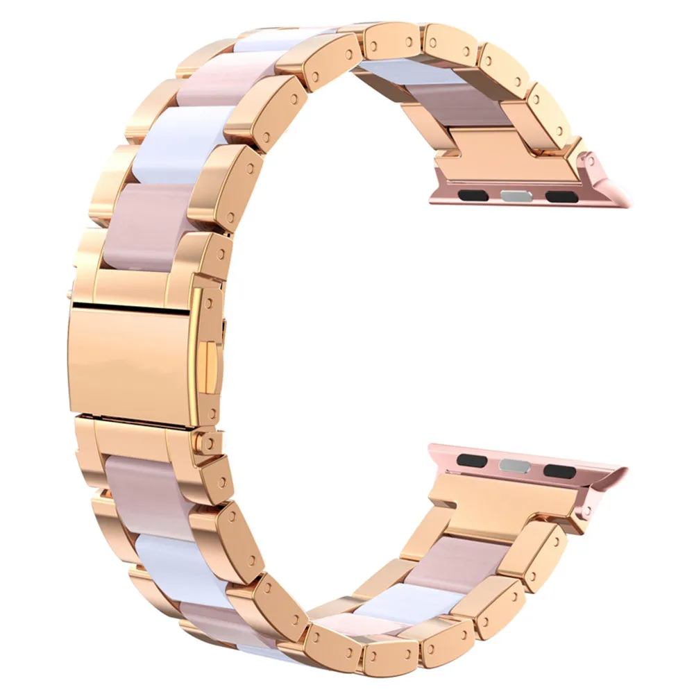 C4 Роскошный металлический ремешок из нержавеющей стали для Apple Watch, ремешок 38 мм, 42 мм, браслет для iwatch серии 5, 4, 3, 2, 1 - Band Color: C4