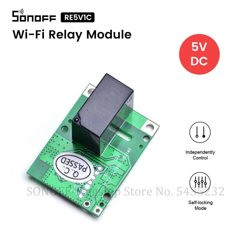 Itead SONOFF RE5V1C Wi-Fi релейный модуль переключатель 5 В DC e-Welink дистанционного питания