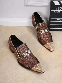 

and Autumn men's Spring shoes pointed sequins increased iron personality casual shoes Oxford shoes