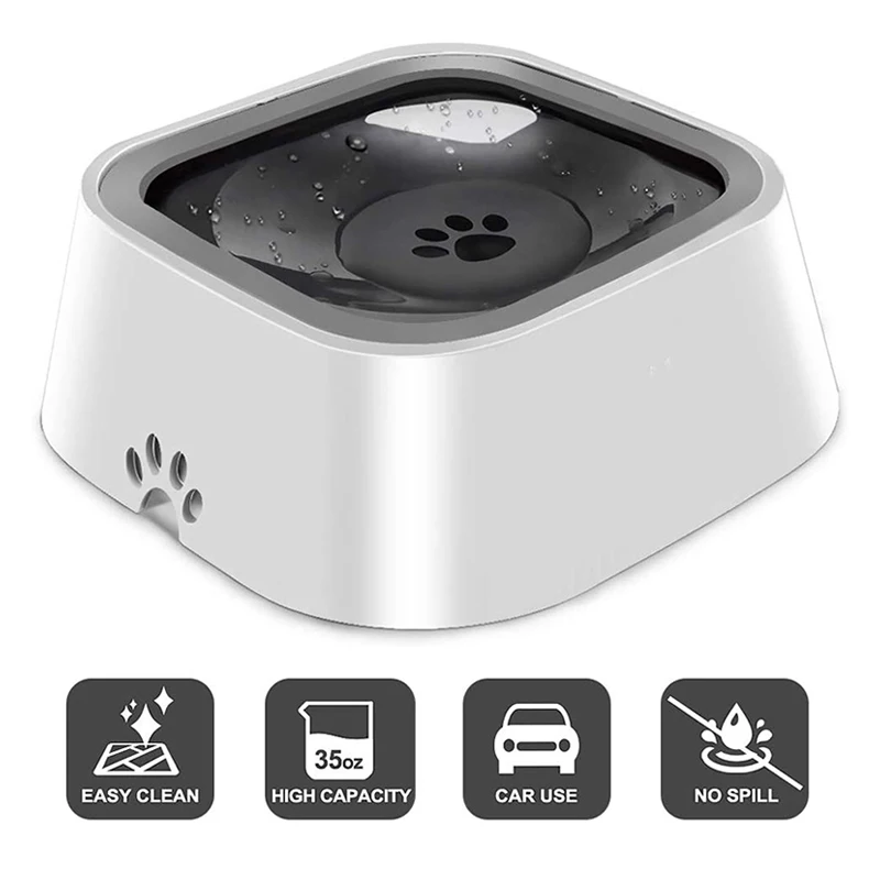 Tazón de agua flotante para perros, dispensador de agua lento, antidesbordamiento, para gatos, 1.5L, envío en 24 horas