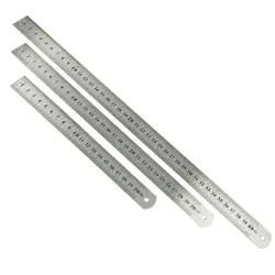 Règles métalliques en acier inoxydable, école d'ingénierie et bureau, 3 pièces de longueurs, pour dessin, de 20cm 30cm 40cm 