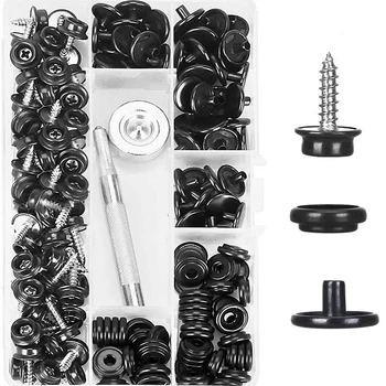 

150 PCS Canvas Snap Kit Tool Metal Screws Snaps Marine Grade 3/8 Inch Socket Boat Canvas Snaps with 2 Pcs Setting Tool for Boat