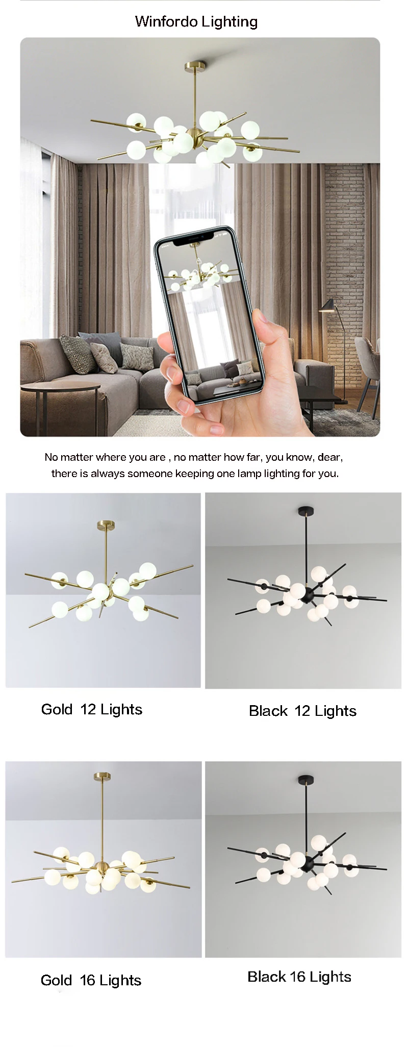 winfordo lighting globe chandelier 12