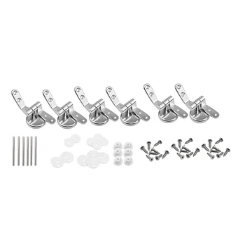 

3 Pairs Replacement Toilet Seat Hinges Mountings Set with Fittings Screws for Toilet Accessories