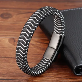 

2019 Simple Fashion Men's Charm Titanium Steel Wire Bracelet Magnet Socket Boho Snap Button Jewelry Grinch Trendy Synoke Charm