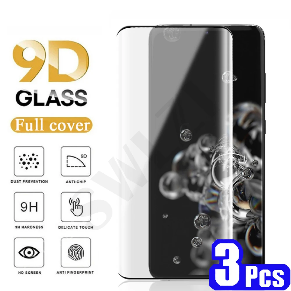 3 шт. полная проклейка для Samsung Galaxy S21 plus ультразакаленное стекло S20 FE S10 lite S10E S9 S8 S7