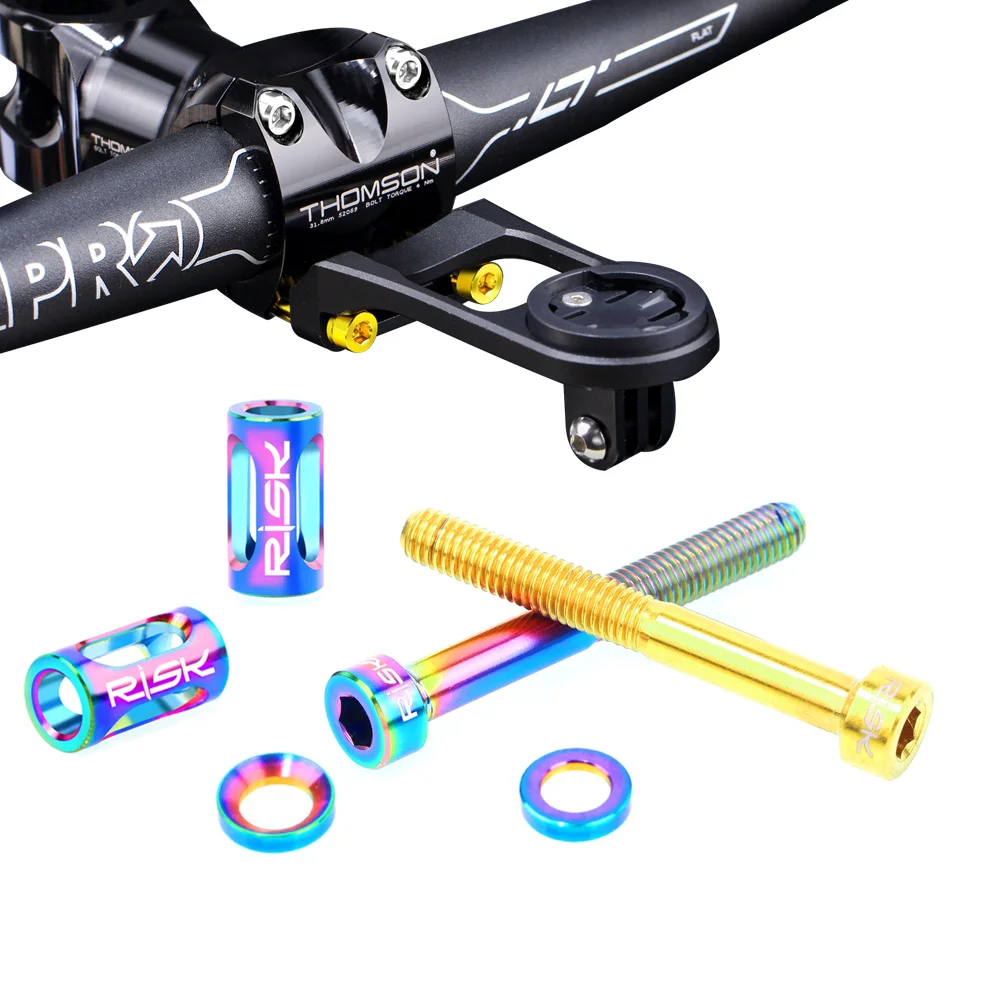 Risk M5x40mm титановый велосипед держатель компьютера фиксирующий болт MTB дорожный велосипедный спидометр/держатель камеры Расширенный крепежный винт набор