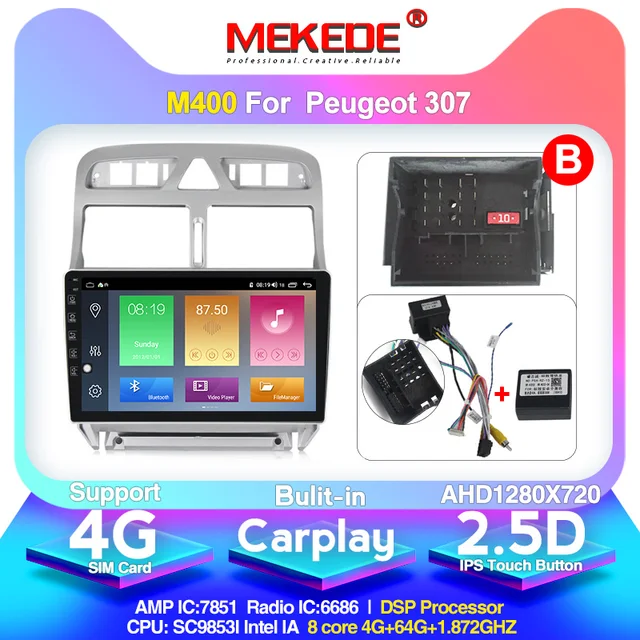 $US $102.00 4G RAM 64G ROM Android 10.0 4G lte Car DVD Player GPS Navigation Multimedia For peugeot 307 Radio 2