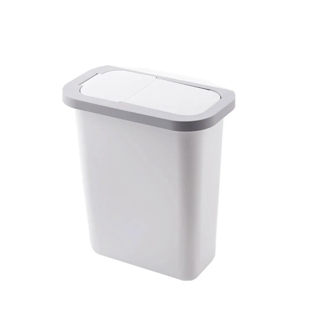 Cabinet Mounted Trash Can Wall-mounted Kitchen Garbage Bin Dustbin with Lid HVR88 - Цвет: white A