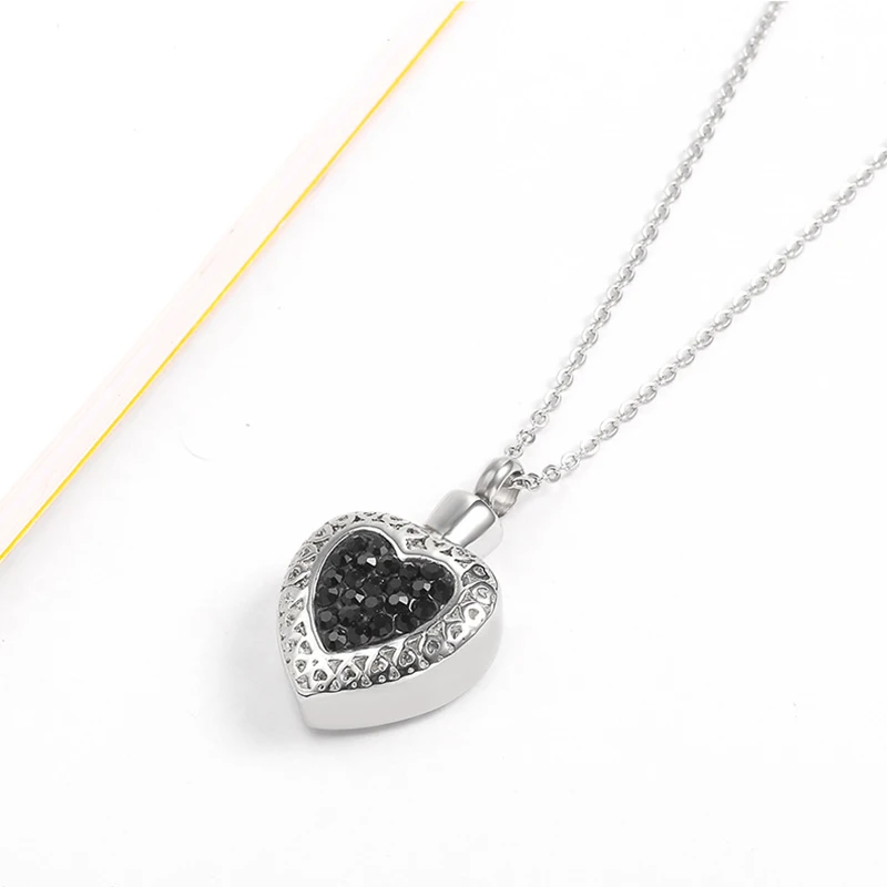 Minicremation Cremation Jewelry For Ashes Necklace Together Forever Heart Pendant Stainless Steel Ashes Urn Memorial Keepsake