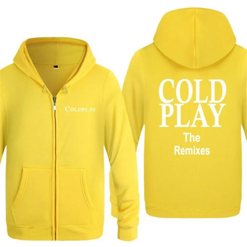 yellow hoodie 10 Мужская толстовка с капюшоном в стиле рок-группы Coldplay, толстовки с капюшоном на молнии, мужская флисовая куртка с длинными рукавами в стиле хип-хоп, пальто, толстовки Sudadera Hombre - Цвет: yellow hoodie 10