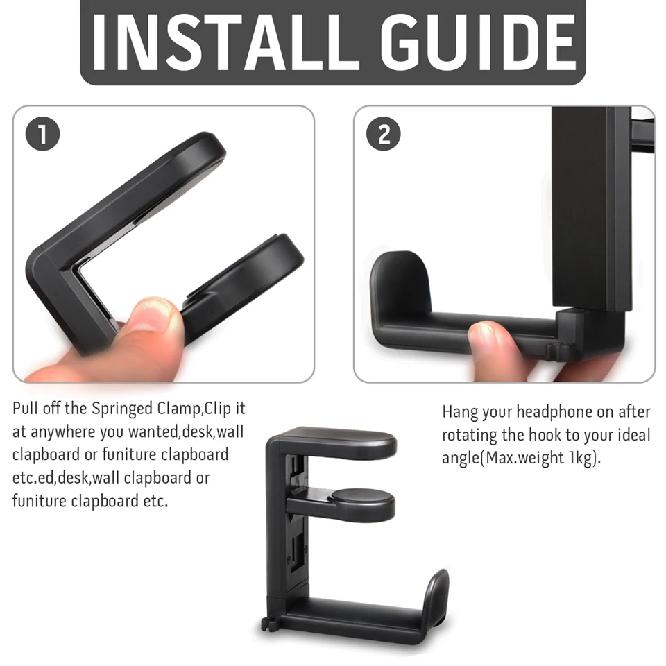 Desk Organizer Accessory Power PC Gaming Headphone Holder - Desk