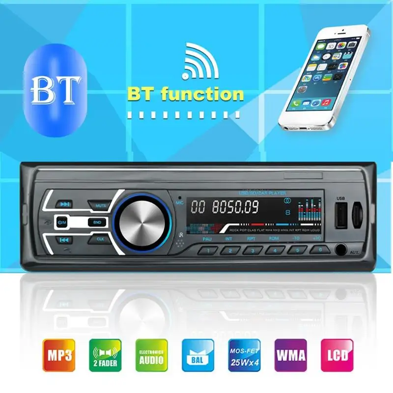 RM-JQ1584 С MP3-плеером 1 Din автомобильный в-тире стерео аудио загрузка сопротивление 40HM SD карта Воспроизведение USB FM bluetooth-гарнитура Универсальный