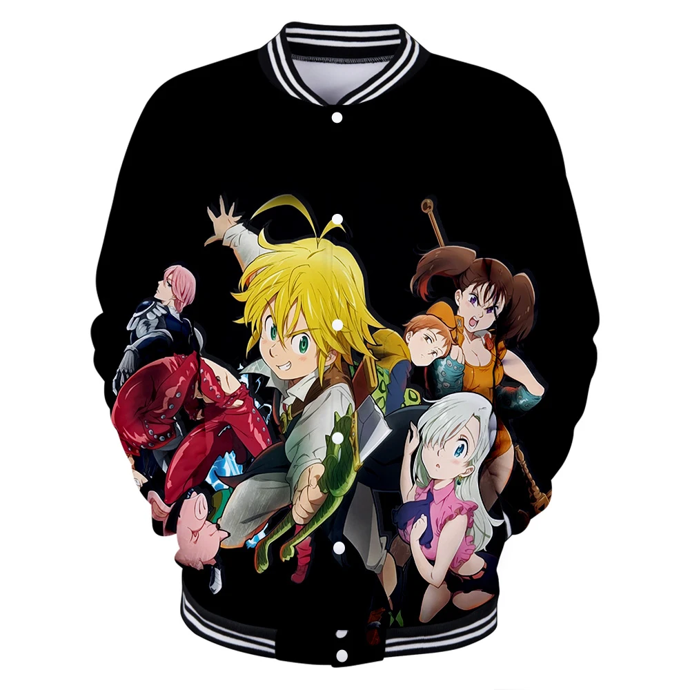 Бейсбольная куртка с 3D принтом meliodas, мужские и женские бейсбольные куртки, Повседневная Хип-Хоп куртка meliodas, осенне-зимняя верхняя одежда для мальчиков и девочек, куртка с 3D рисунком