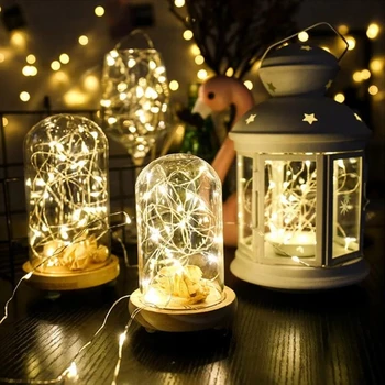 

2M 5M 10M LED String lights Silver Wire Christmas Garlands Festoon led Fairy Light Christmas Decorations for Home Room Tree
