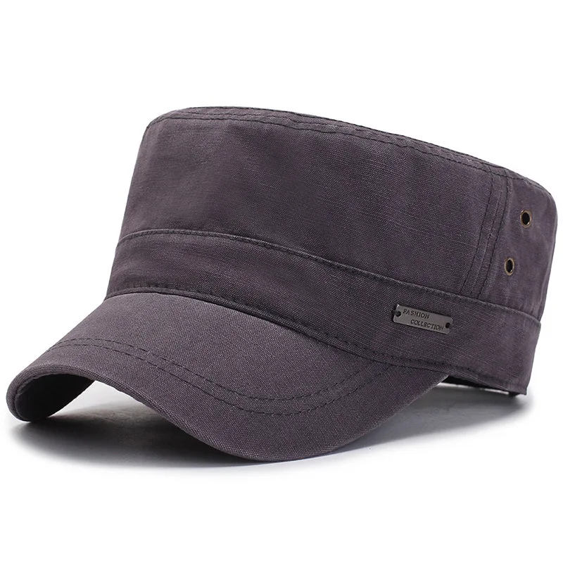 

2019 Korean-style Fashion Men Military Cap Spring New Style Topee Retro Washing Flat Cap Hat Wholesale