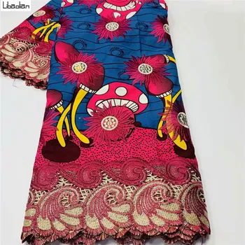 

6yards high quality 100%cotton african wax fabric wax prints fabric ankara embroidery African cotton fabrics for dress B28-21