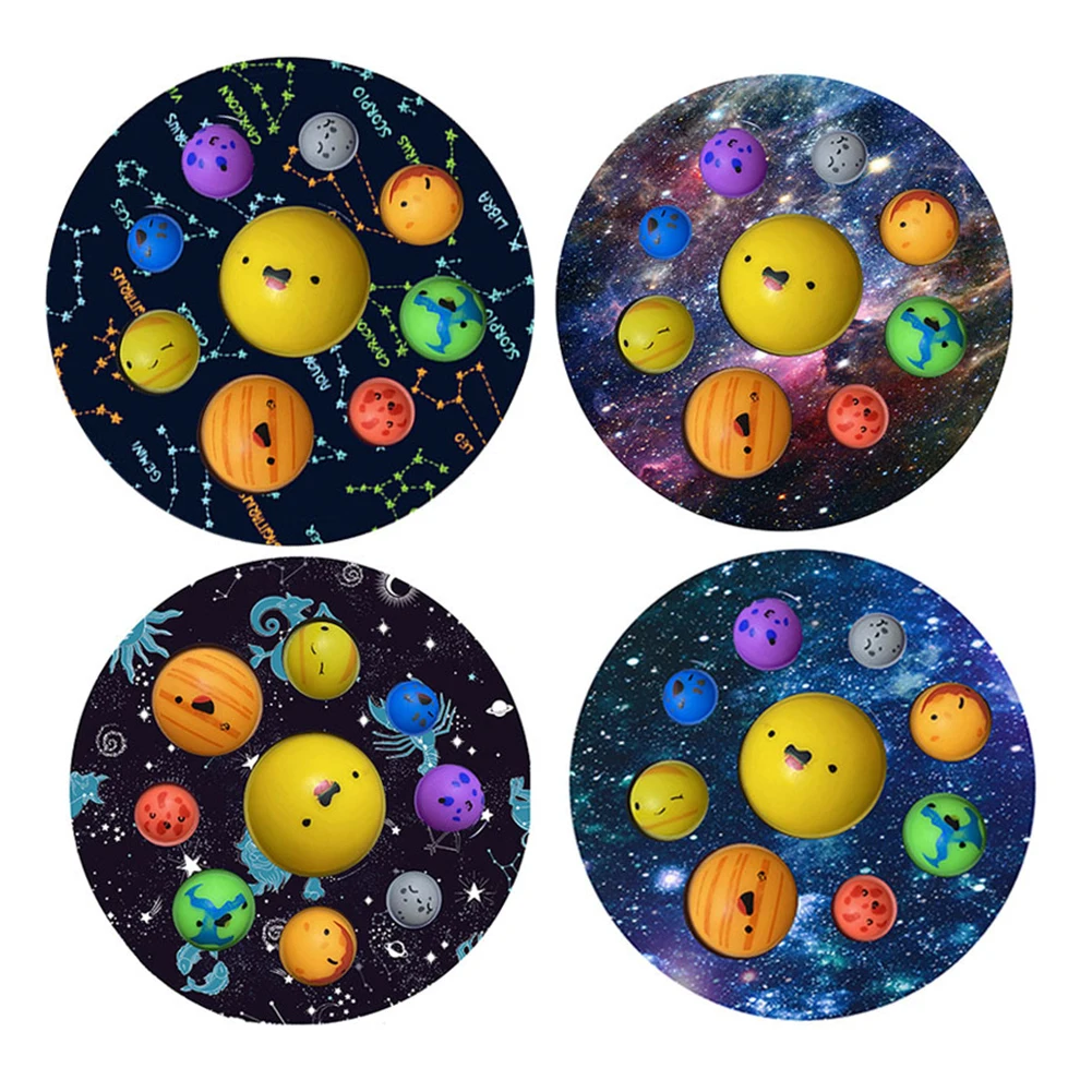 Planets Finger Squeeze Bubble Sensory Toys Adult Stress Relief Antistress Board Fingertip Fidget Educational Toy for Kid | Игрушки и